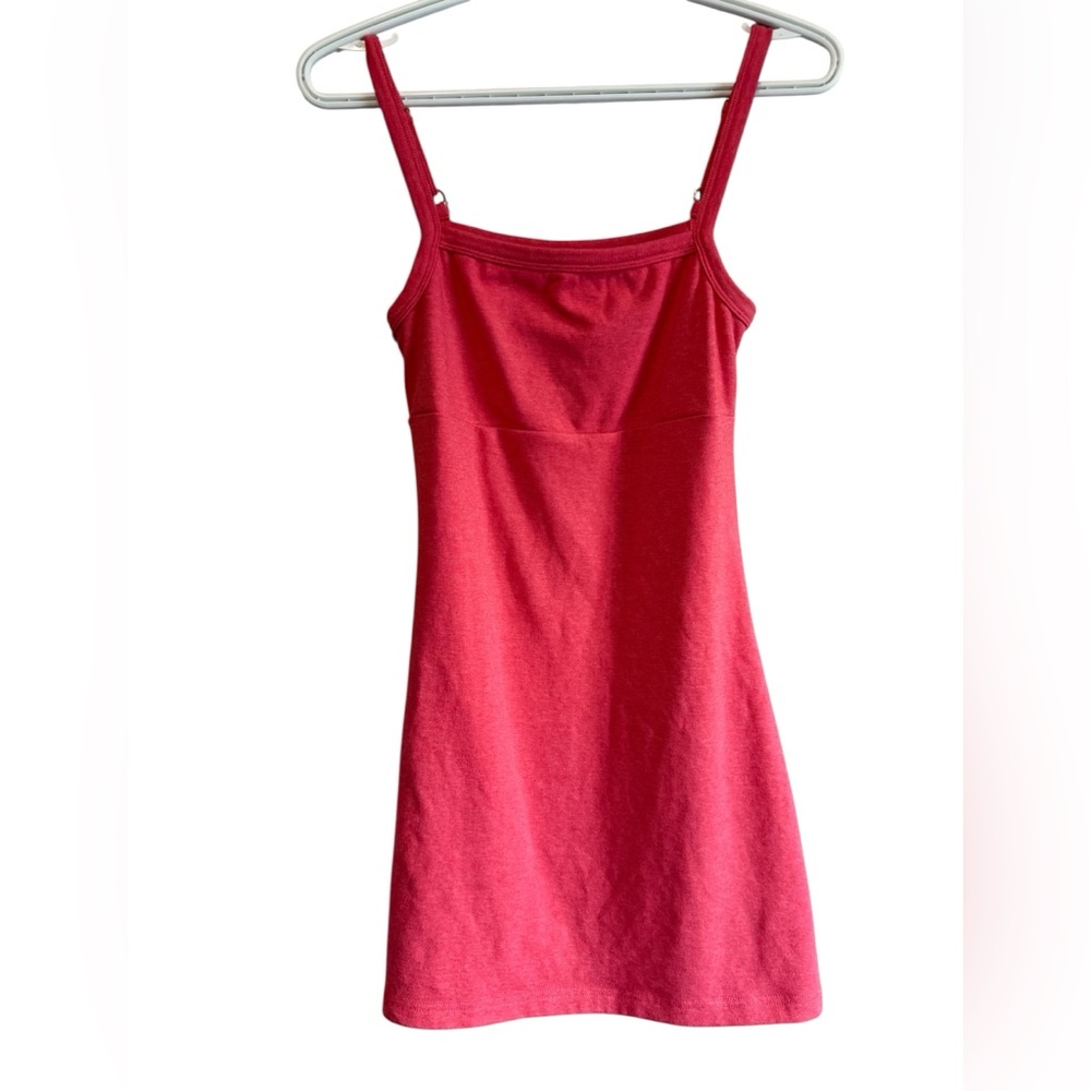 Rusty Vibrant Coral longer length tank/dress, Sz Small, Ex cond